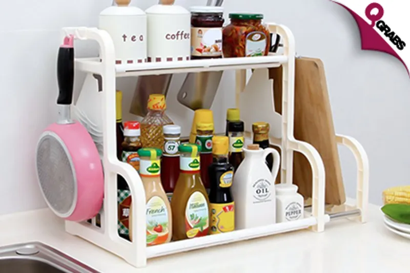 From QR49 Keep Things Sorted with a Dual Shelf Multipurpose Kitchen Rack! (Up to QR178 Value)